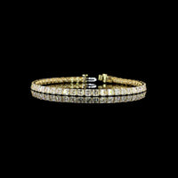 14K Yellow Gold 7.5" Tennis Bracelet with Prong-Set Asscher Cut Lab Diamonds - 10.50 Carats Total Diamond Weight - Covaloro Fine Jewelry