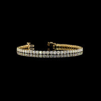 14K Yellow Gold 7.5" Tennis Bracelet with Round Brilliant and Marquise Cut Lab Diamonds - 4.61 Carat Total Diamond Weight - Covaloro Fine Jewelry