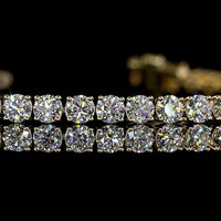 14K Yellow Gold 7.5" Tennis Bracelet with Round Brilliant and Marquise Cut Lab Diamonds - 4.61 Carat Total Diamond Weight - Covaloro Fine Jewelry
