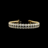 14K Yellow Gold 7.5" Tennis Bracelet with Round Brilliant and Marquise Lab Diamonds - 13.49 Carat Total Diamond Weight - Covaloro Fine Jewelry