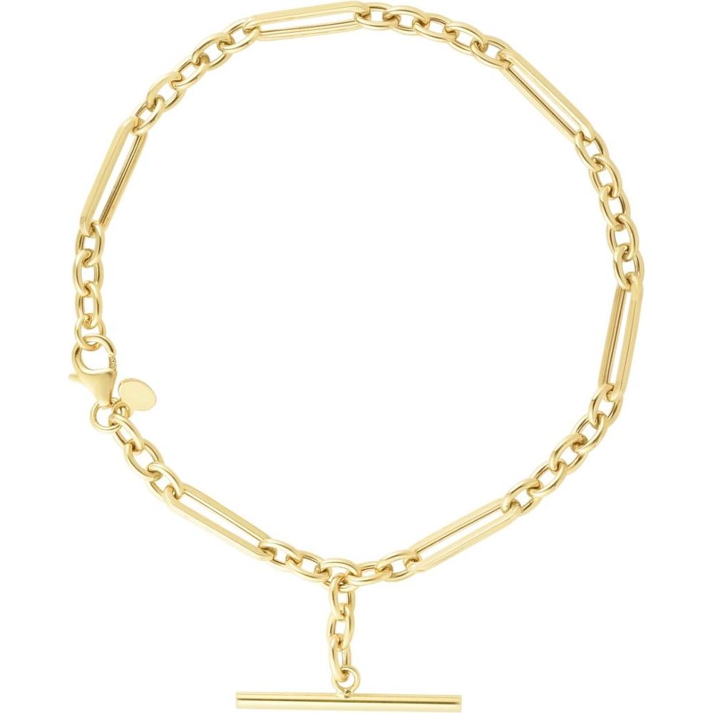 14K Yellow Gold 7.5" Toggle Chain Link Bracelet with Polished Finish by Orozza Fine Jewelry