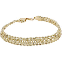 14K Yellow Gold 7.5" Woven Link Bracelet - 4.65g Total Weight