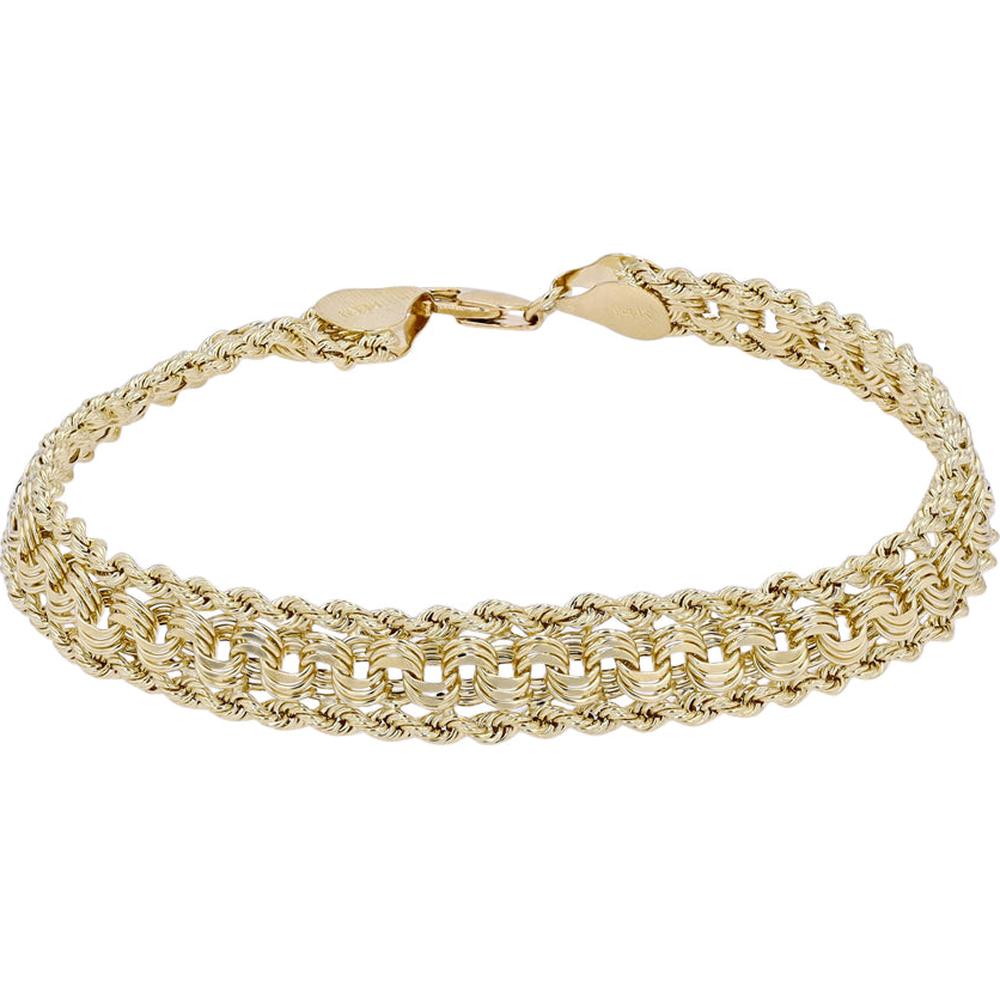 14K Yellow Gold 7.5" Woven Link Bracelet - 4.65g Total Weight