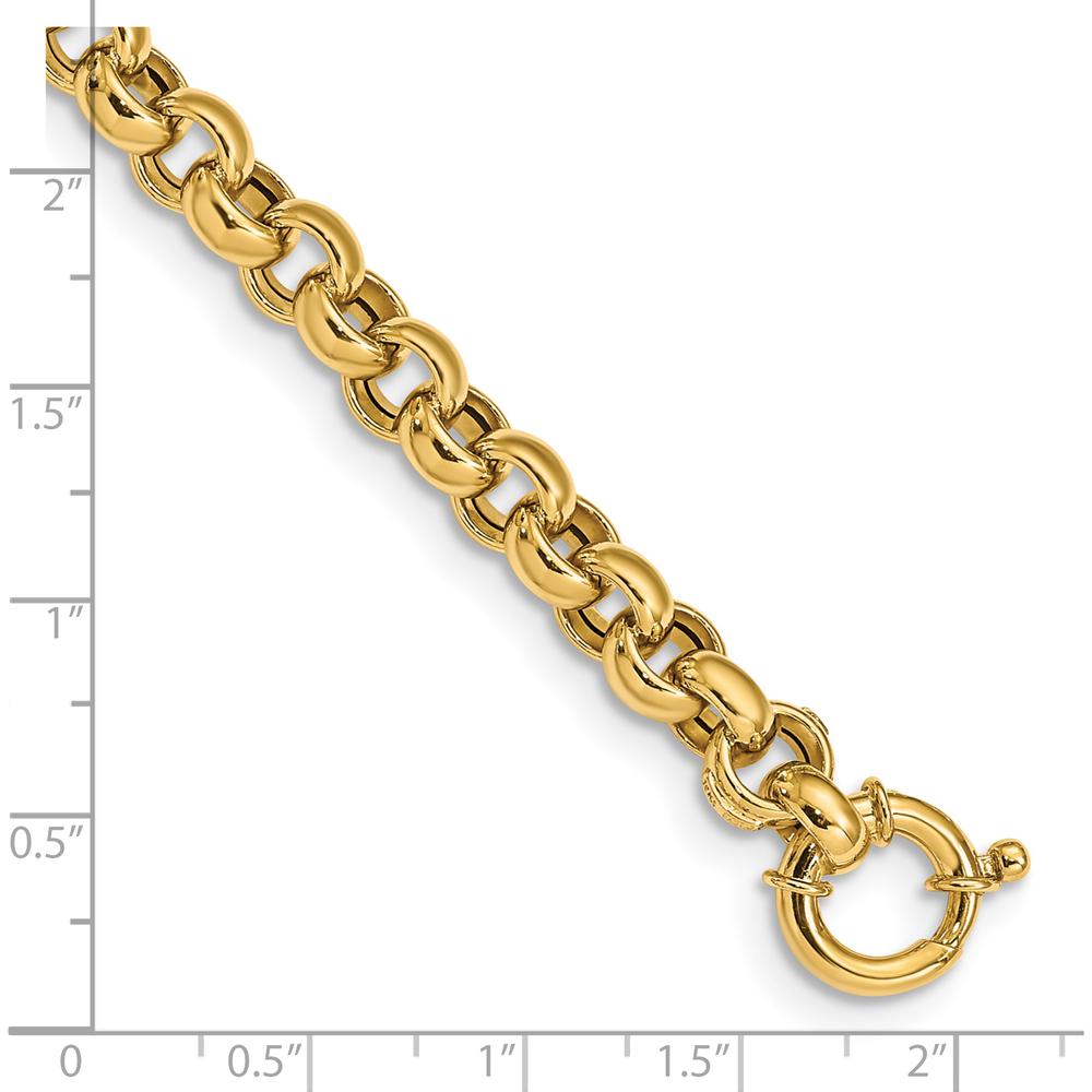 14K Yellow Gold 7.5mm Fancy Rolo Link Bracelet - Polished Finish by 0