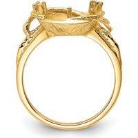 14K Yellow Gold 7.5mm Pearl & Diamond Ring Mounting with Polished Band by Oro Pregiato