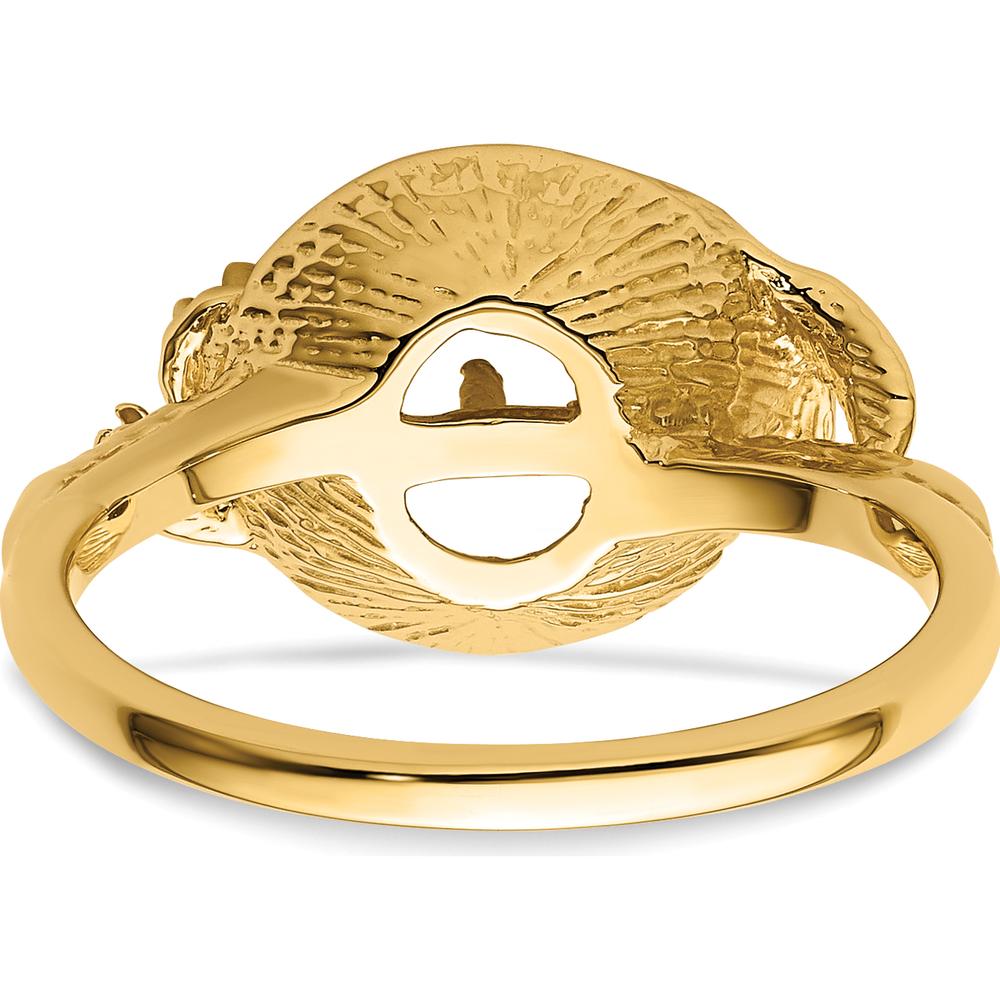 14K Yellow Gold 7.5mm Pearl & Diamond Ring Mounting with Polished Band by Oro Pregiato