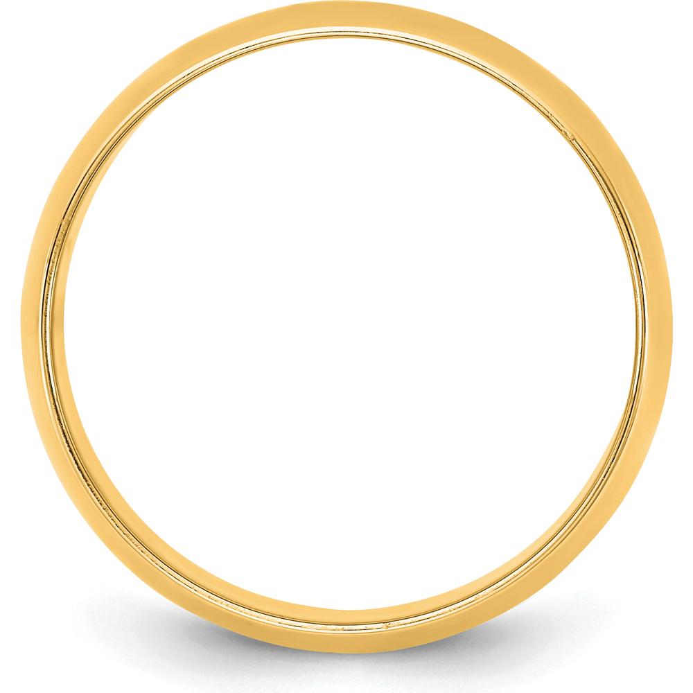 14K Yellow Gold 7.5mm Polished Half Round Wedding Band - Size 12 by Luciano & Cie