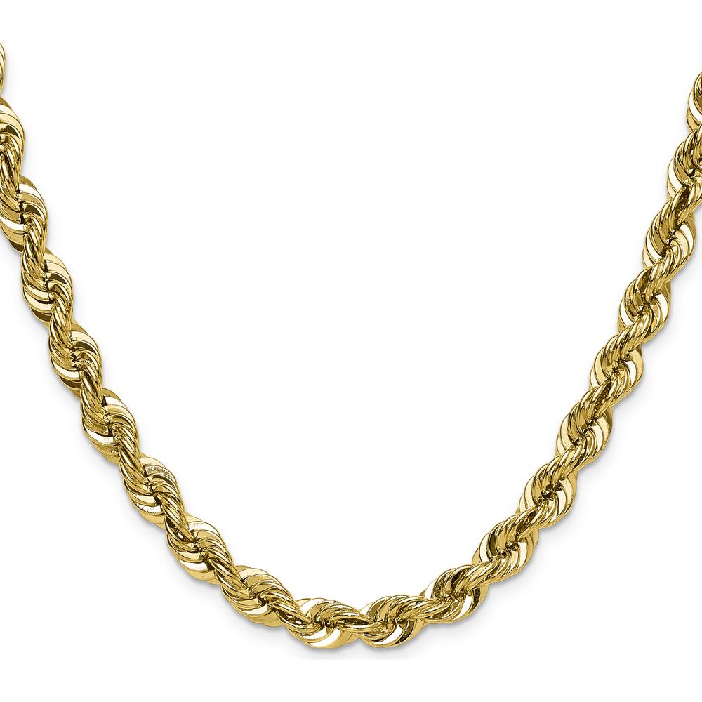 14K Yellow Gold 7.5mm Regular Rope Chain Necklace - 20" Length