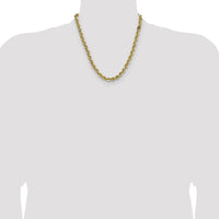 14K Yellow Gold 7.5mm Regular Rope Chain Necklace - 20" Length