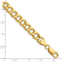 14K Yellow Gold 7.5mm Semi-Solid Curb Chain Bracelet - 8-inch Length by Oro Pregiato