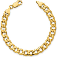 14K Yellow Gold 7.5mm Semi-Solid Curb Chain Bracelet by Oro Pregiato