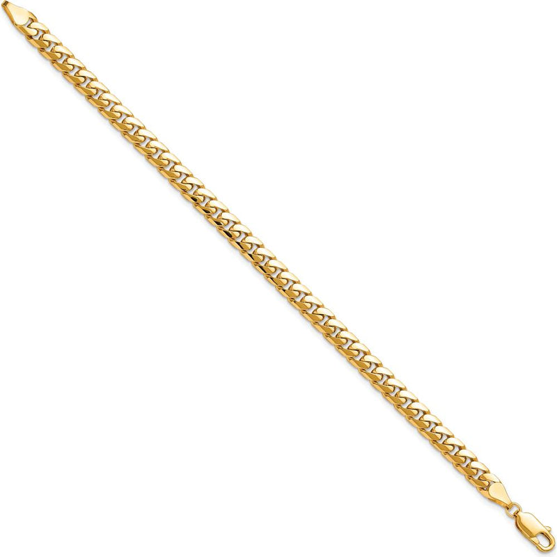 14K Yellow Gold 7" 5mm Solid Miami Cuban Link Bracelet with Lobster Clasp by Oro Pregiato