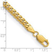 14K Yellow Gold 7" 5mm Solid Miami Cuban Link Bracelet with Lobster Clasp by Oro Pregiato
