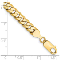 14K Yellow Gold 7" 6.25mm Flat Beveled Curb Bracelet with Lobster Clasp by Oro Pregiato