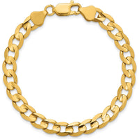 14K Yellow Gold 7" 6.75mm Concave Curb Bracelet with Lobster Clasp by Oro Pregiato
