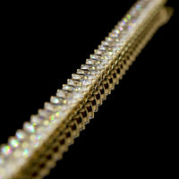 14K Yellow Gold 7.63 Carats Heart-Shape Diamond Tennis Bracelet with East-West Prong Set Lab Grown Diamonds - 47 Stones, E-F Color VS1 Clarity - Covaloro Fine Jewelry