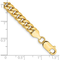 14K Yellow Gold 7" 6mm Semi-Solid Miami Cuban Bracelet with Lobster Clasp by Oro Pregiato