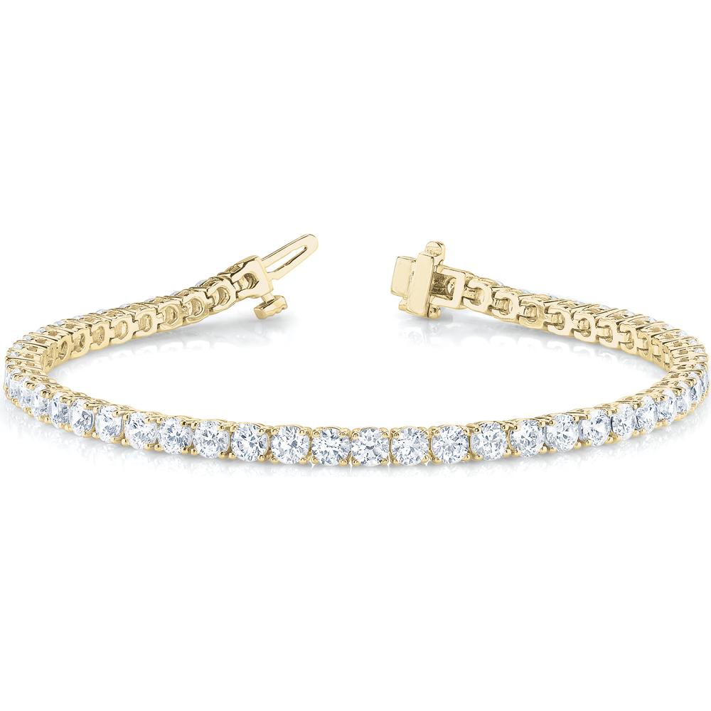 14K Yellow Gold 7 7/8 Carat Lab Diamond In-Line Prong Set Bracelet by Robinson's Jewelers
