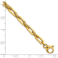 14K Yellow Gold 7.75" Double Fancy Link Bracelet with Polished and Textured Links - 4.8mm by 0