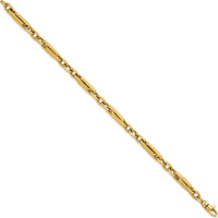 14K Yellow Gold 7.75" Polished and Textured Greek Key Design Bracelet by 0