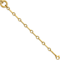 14K Yellow Gold 7.75" Polished Fancy Long Link Bracelet with Circle Clasp by 0