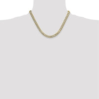 14K Yellow Gold 7.75mm Semi-Solid Curb Chain Necklace with Rhodium Pavé Detailing - 18 Inches by Oro Pregiato
