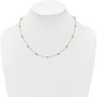 14K Yellow Gold 7/8 Carat Bezel-Set Diamond 15-Station Necklace by Oro Pregiato