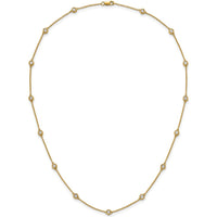 14K Yellow Gold 7/8 Carat Bezel-Set Diamond 15-Station Necklace by Oro Pregiato