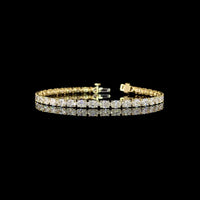 14K Yellow Gold 7.80 Carat Oval Cut Lab Diamond Tennis Bracelet with East West Prong Setting - 36 Stones E-F Color VS Clarity - Covaloro Fine Jewelry