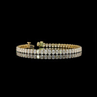 14K Yellow Gold 7.80 Carat Tennis Bracelet with 56 Prong-Set Oval Cut Lab Diamonds (E-F Color, VS Clarity) - Covaloro Fine Jewelry