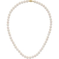 14K Yellow Gold 7-8mm Round Akoya Cultured Pearl 20" Necklace by Monteluci Fine Jewelry
