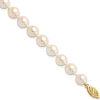 14K Yellow Gold 7-8mm Round Saltwater Akoya Cultured Pearl 8" Bracelet with Pearl Clasp by Monteluci Fine Jewelry