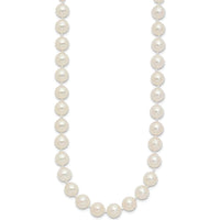14K Yellow Gold 7-8mm White Round Akoya Saltwater Cultured Pearl 16" Necklace by Monteluci Fine Jewelry