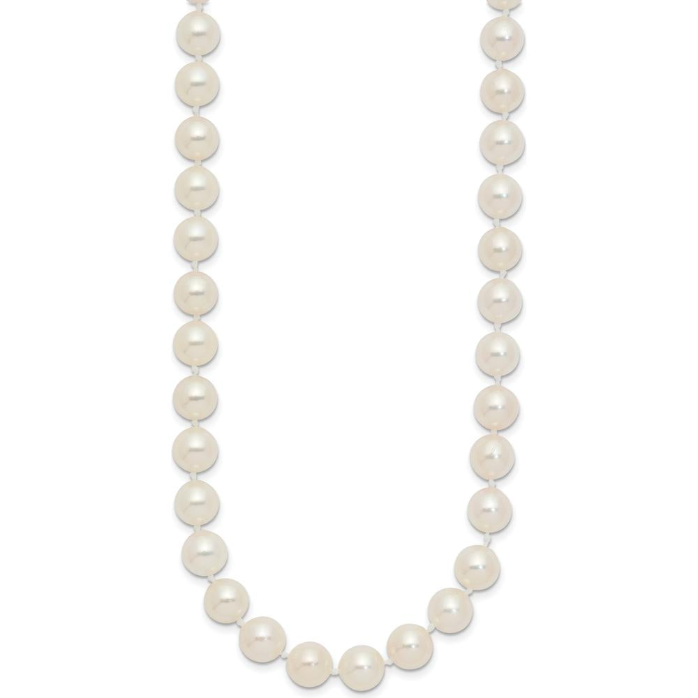 14K Yellow Gold 7-8mm White Round Akoya Saltwater Cultured Pearl 16" Necklace by Monteluci Fine Jewelry