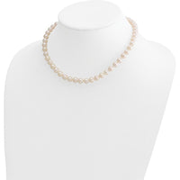 14K Yellow Gold 7-8mm White Round Akoya Saltwater Cultured Pearl 16" Necklace by Monteluci Fine Jewelry