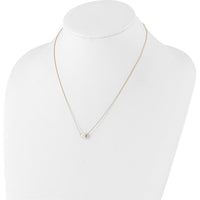 14K Yellow Gold 7-8mm White Round Freshwater Cultured Pearl 18" Pendant Necklace by Monteluci Fine Jewelry