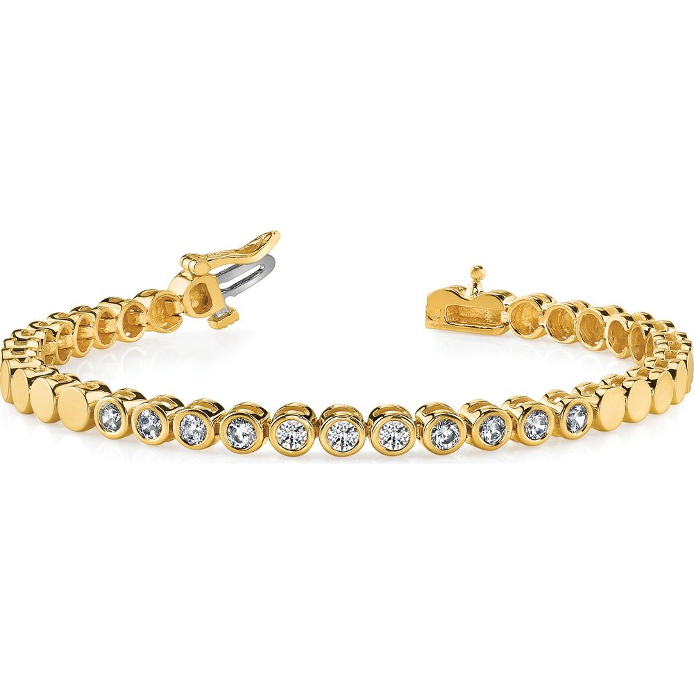 14K Yellow Gold 7" Add-a-Diamond Bracelet Mounting - Customizable to Hold 47 Round Diamonds (Up to 2.75mm) by Monteluci Fine Jewelry