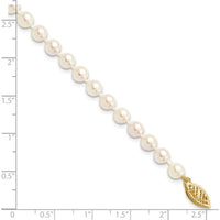14K Yellow Gold 7" Akoya Saltwater Cultured Pearl Bracelet - 5-6mm Round Pearls by Monteluci Fine Jewelry