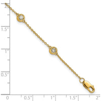 14K Yellow Gold 7" Bezel-Set Diamond Station Bracelet - 1/3 Carat Total Diamond Weight by Oro Pregiato