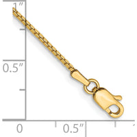 14K Yellow Gold 7" Box Chain Bracelet with Lobster Clasp - 1.05mm Width by Oro Pregiato