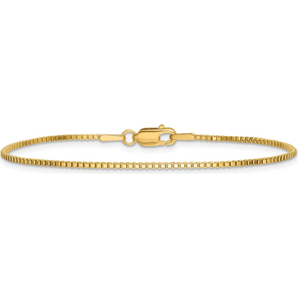 14K Yellow Gold 7" Box Chain Bracelet with Lobster Clasp by Oro Pregiato