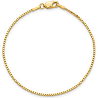 14K Yellow Gold 7" Box Chain Bracelet with Lobster Clasp by Oro Pregiato