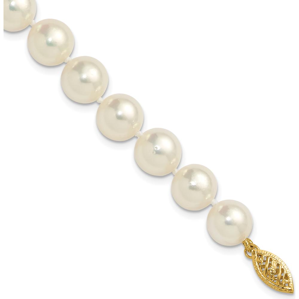 14K Yellow Gold 7" Bracelet with 9-10mm Akoya Saltwater Cultured Pearls by Monteluci Fine Jewelry