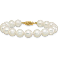 14K Yellow Gold 7" Bracelet with 9-10mm Akoya Saltwater Cultured Pearls by Monteluci Fine Jewelry