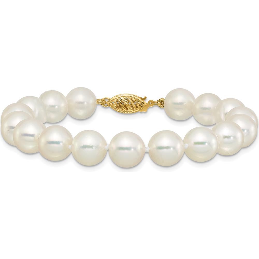 14K Yellow Gold 7" Bracelet with 9-10mm Akoya Saltwater Cultured Pearls by Monteluci Fine Jewelry