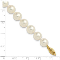 14K Yellow Gold 7" Bracelet with 9-10mm Akoya Saltwater Cultured Pearls by Monteluci Fine Jewelry