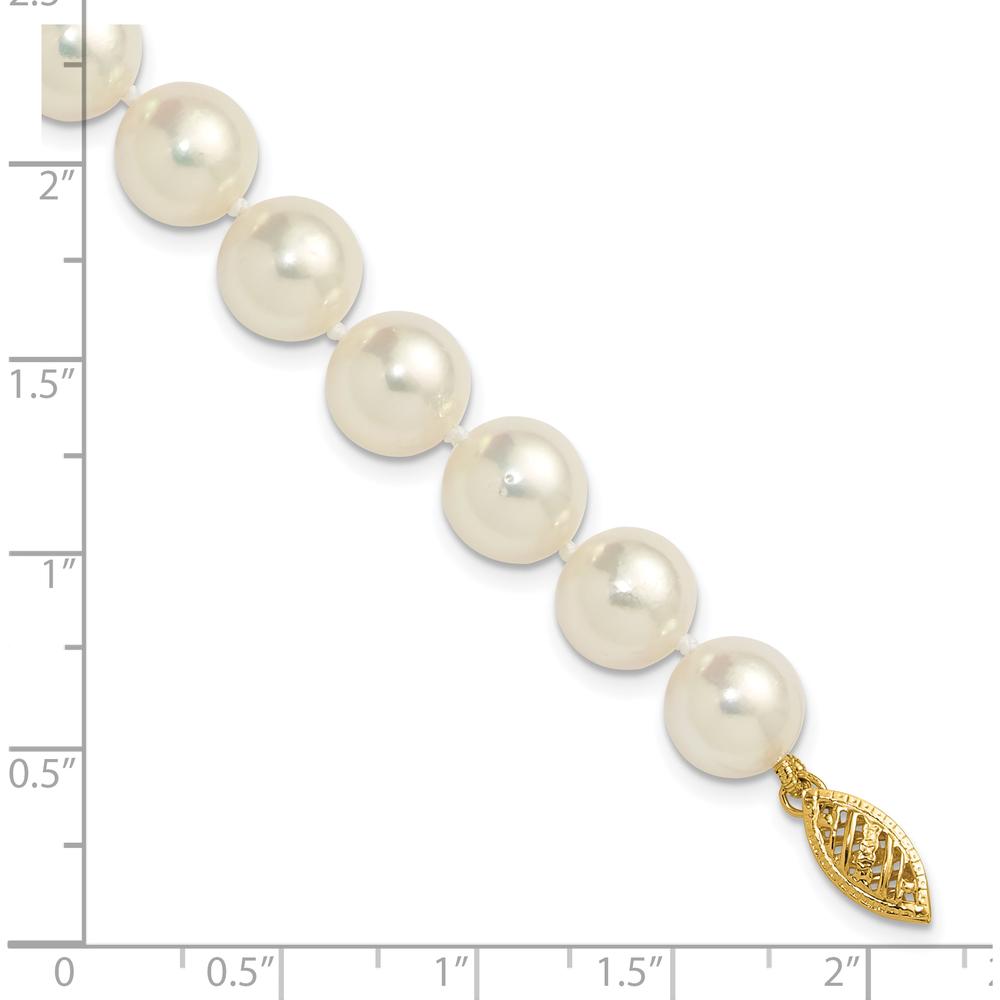 14K Yellow Gold 7" Bracelet with 9-10mm Akoya Saltwater Cultured Pearls by Monteluci Fine Jewelry