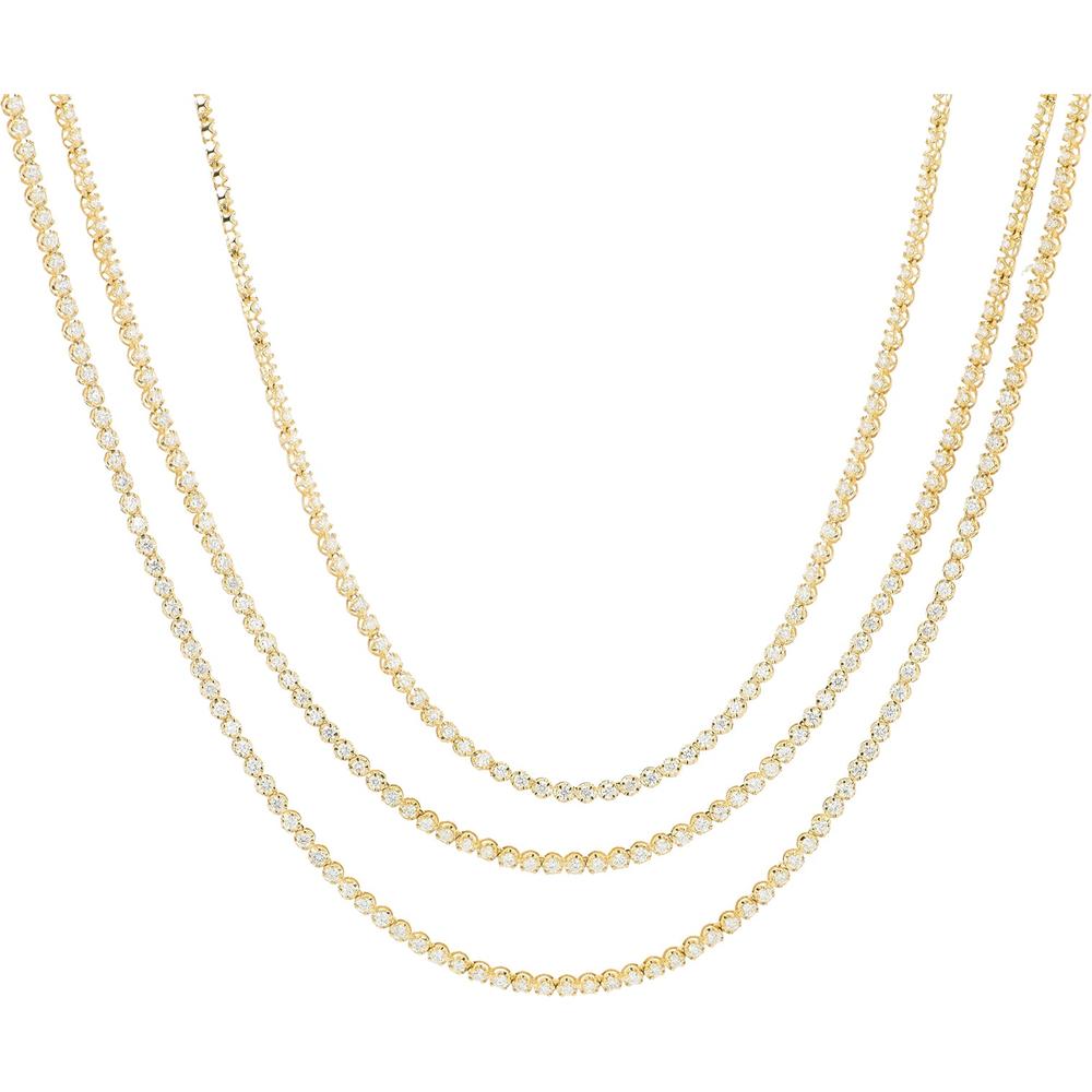14K Yellow Gold 7 Carat Diamond Multistrand Necklace