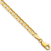 14K Yellow Gold 7" Concave Curb Bracelet with Lobster Clasp - 3.8mm Width by Oro Pregiato
