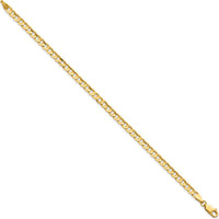14K Yellow Gold 7" Concave Curb Bracelet with Lobster Clasp - 3.8mm Width by Oro Pregiato